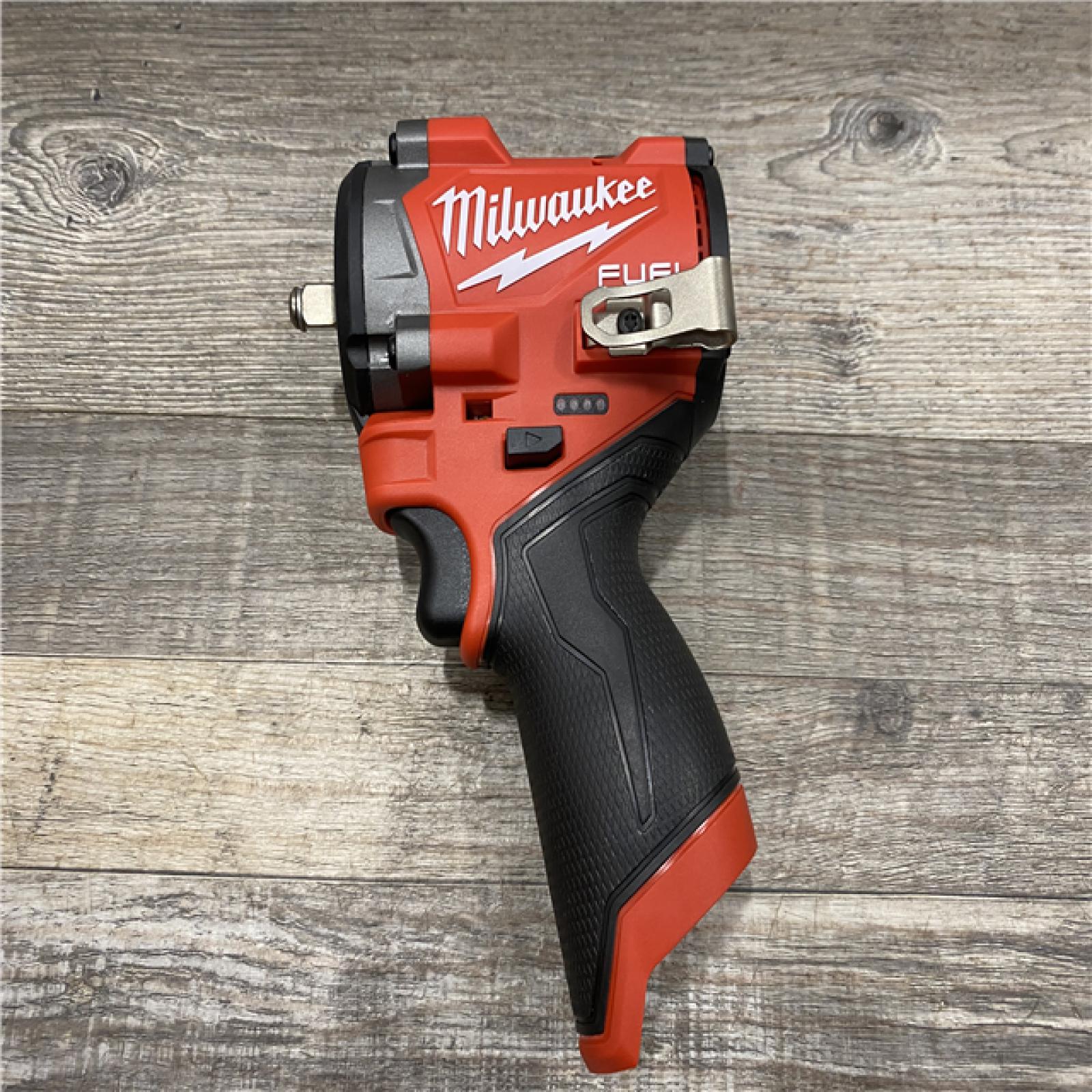 AS-IS Milwaukee FUEL 12V Li-Ion Brushless Cordless Stubby 3/8 in. Impact Wrench Kit