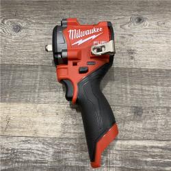 AS-IS Milwaukee FUEL 12V Li-Ion Brushless Cordless Stubby 3/8 in. Impact Wrench Kit