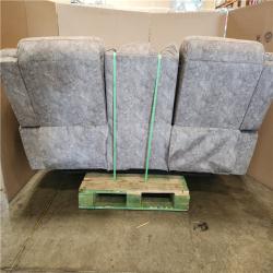 Phoenix AS-IS Lazzara Austin 87.5 in. W Straight Arm Microfiber Rectangle Manual Reclining Sofa in Brown