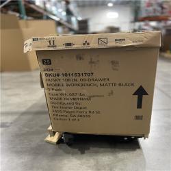 DALLAS LOCATION- AS-IS Husky 108 in. W x 24 in. D 9-Drawer Heavy-Duty Mobile Workbench with Stainless Steel Top in Matte Black