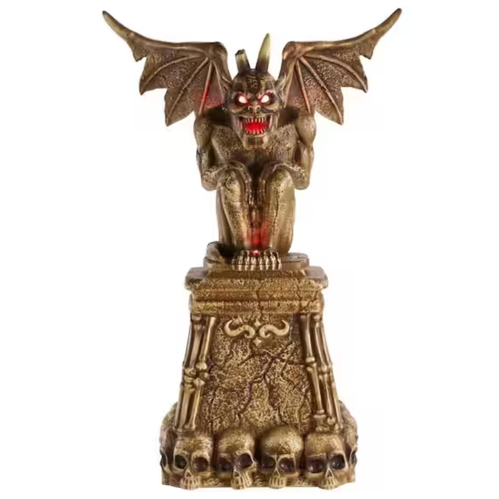 DALLAS LOCATION- AS-IS Home Accents Holiday 5.5 ft. Grave & Bones LED Gargoyle H13
