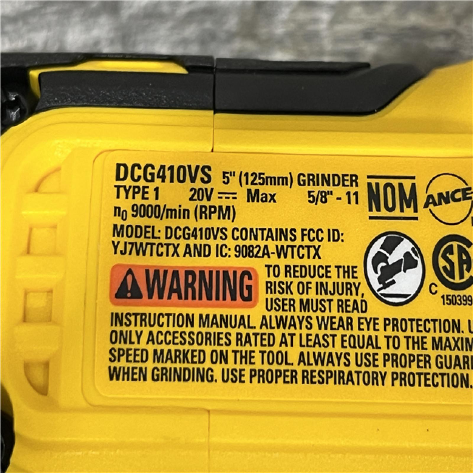 AS-IS DEWALT 20V XR Cordless 4-1/2. in. to 5 in. Variable Speed Angle Grinder (Tool Only)