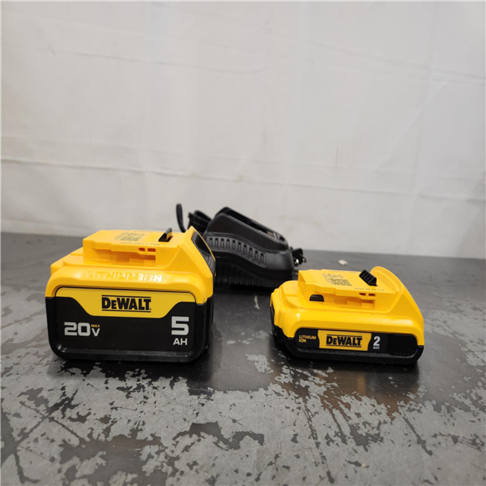 AS-IS- DEWALT 20V MAX Lithium-Ion Battery Kit with 5.0Ah and 2.0Ah Battery and Charger