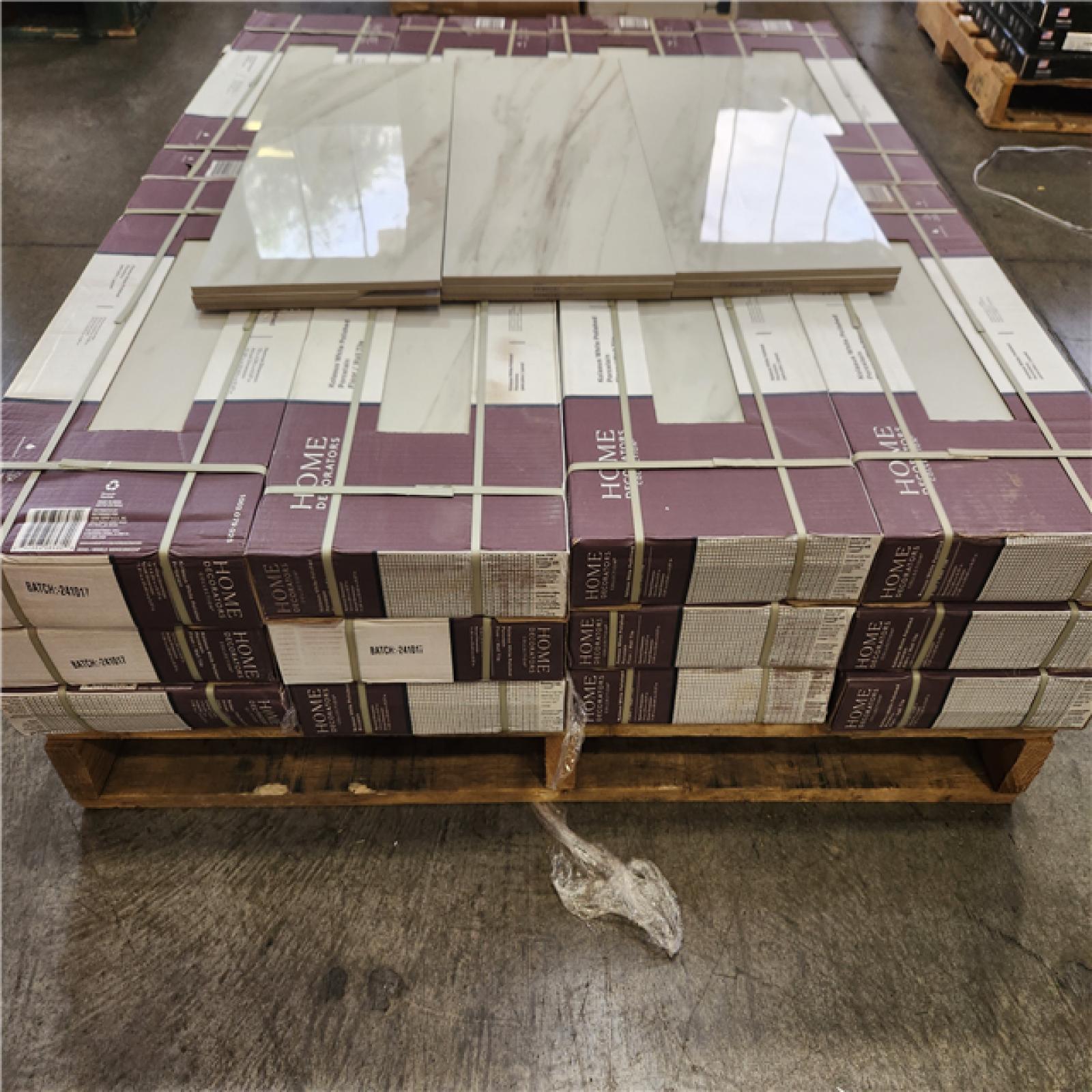 Phoenix Home Decorators Collection Kolasus White 12 in. x 24 in. Polished Porcelain Marble Look Floor and Wall Tile (384 sq. ft./24 Case)