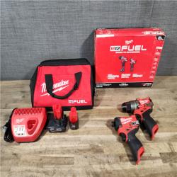 HOUSTON LOCATION - AS-IS Milwaukee FUEL 12-Volt Lithium-Ion Brushless Cordless Hammer Drill and Impact Driver Combo Kit