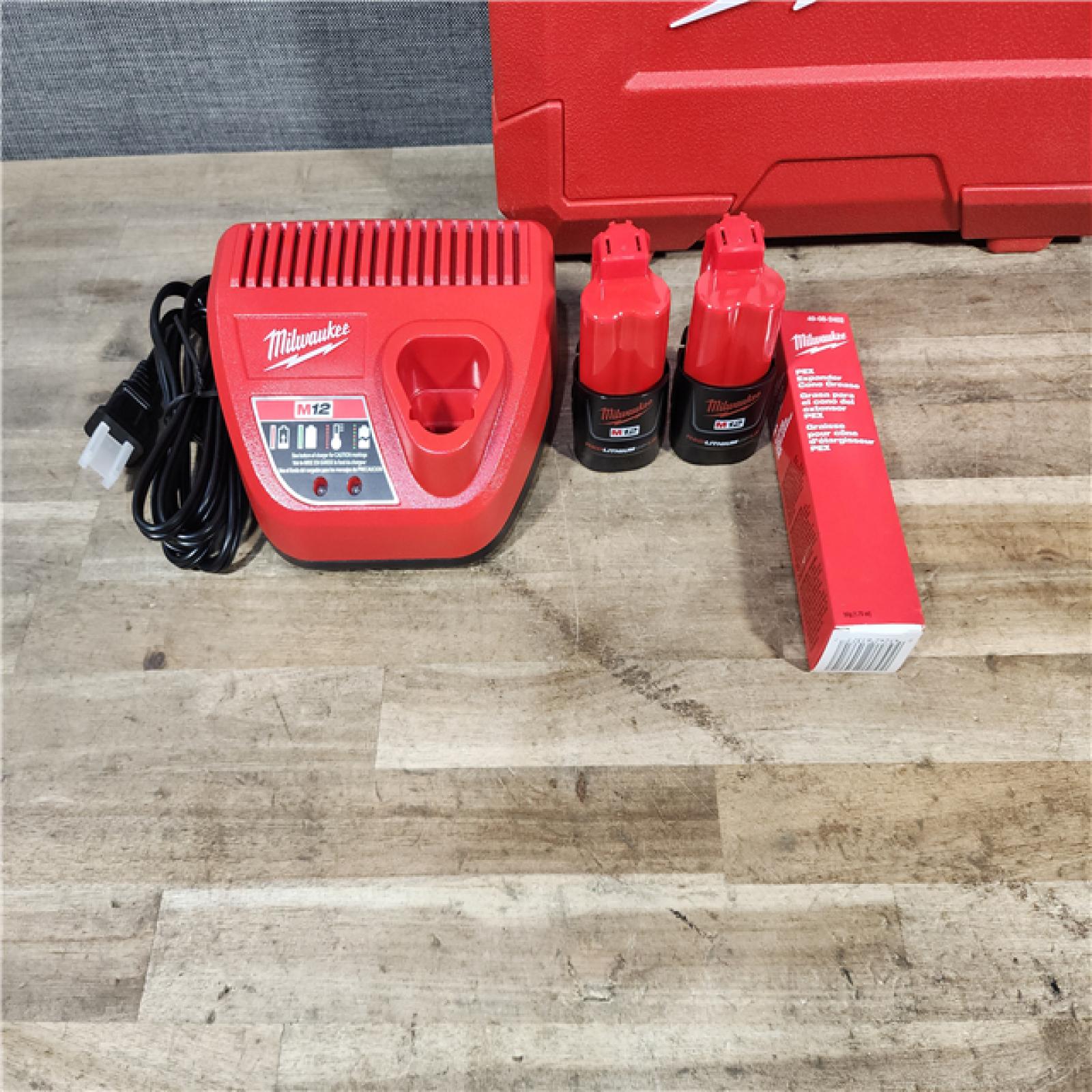 HOUSTON LOCATION - AS-IS M12 12-Volt Lithium-Ion Cordless PEX Expansion Tool Kit with (2) 1.5 Ah Batteries  (3) Expansion Heads and Hard Case