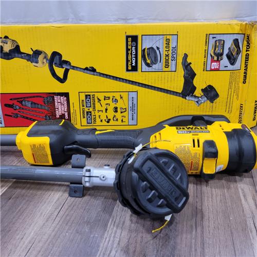 AS-IS  DEWALT FLEXVOLT 60V MAX 17 in. Cordless Battery Powered Attachment Capable Trimmer Kit with (1) FLEXVOLT 3 Ah Battery & Charger