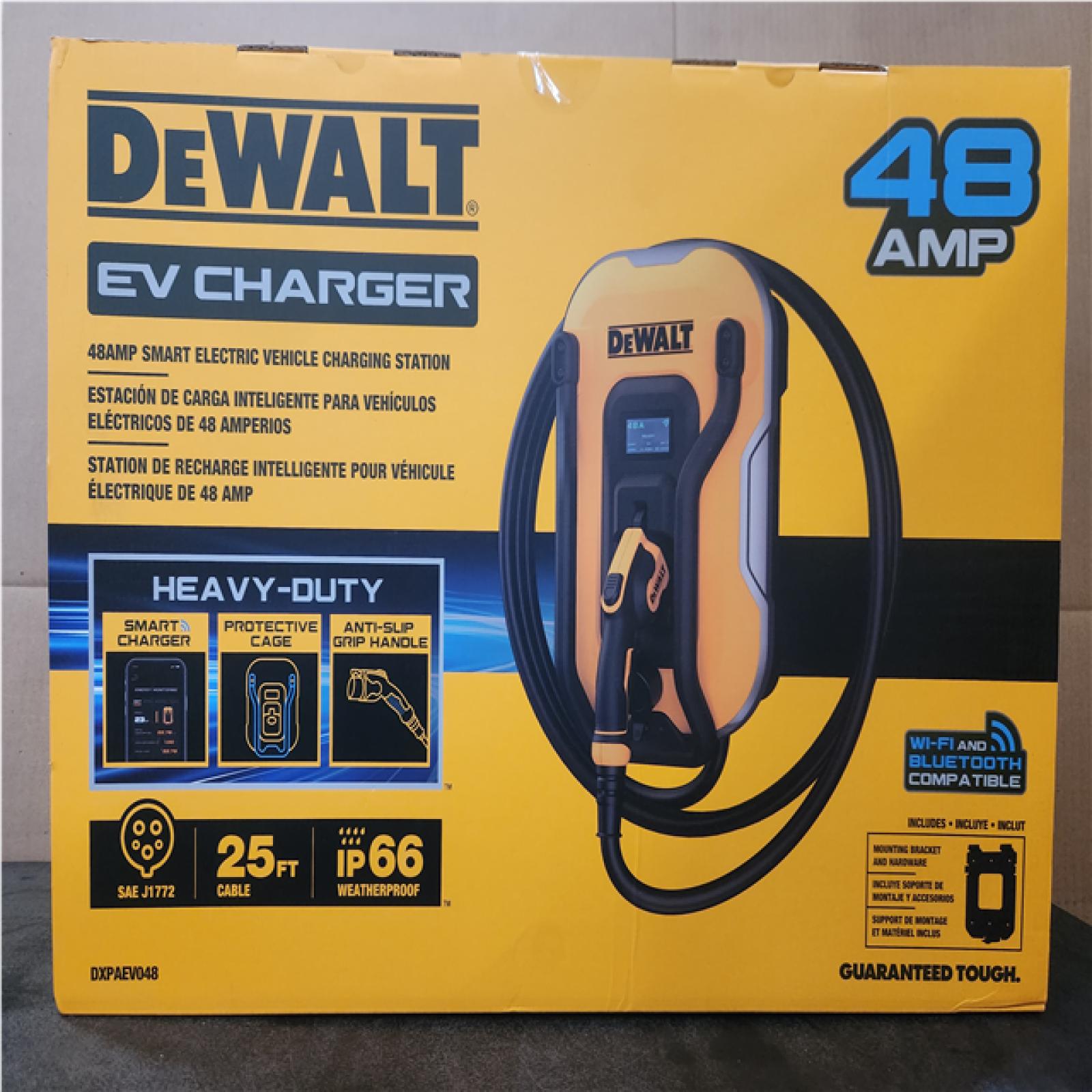 Phoenix NEW DEWALT Level-2 Wall Mounted Electric Vehicle EV Charger up to 48 Amps, 240-Volt AC 11.5 Kw, 25 Ft. Cable, Weatherproof (SEALED)
