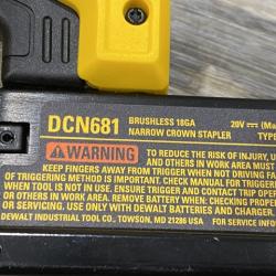 AS-IS DEWALT 20V MAX XR Lithium-Ion Cordless 18-Gauge Narrow Crown Stapler Kit
