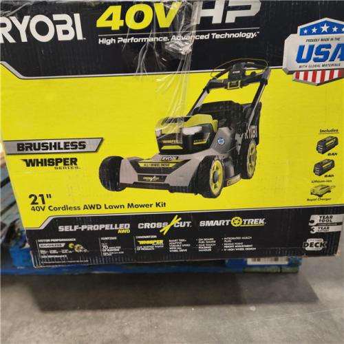 Dallas Location - As-Is RYOBI 40V HPWhisper Series 21. in Self-Propelled  Mower - (2) 6.0 Ah Batteries & Charger-Appears Like New Condition