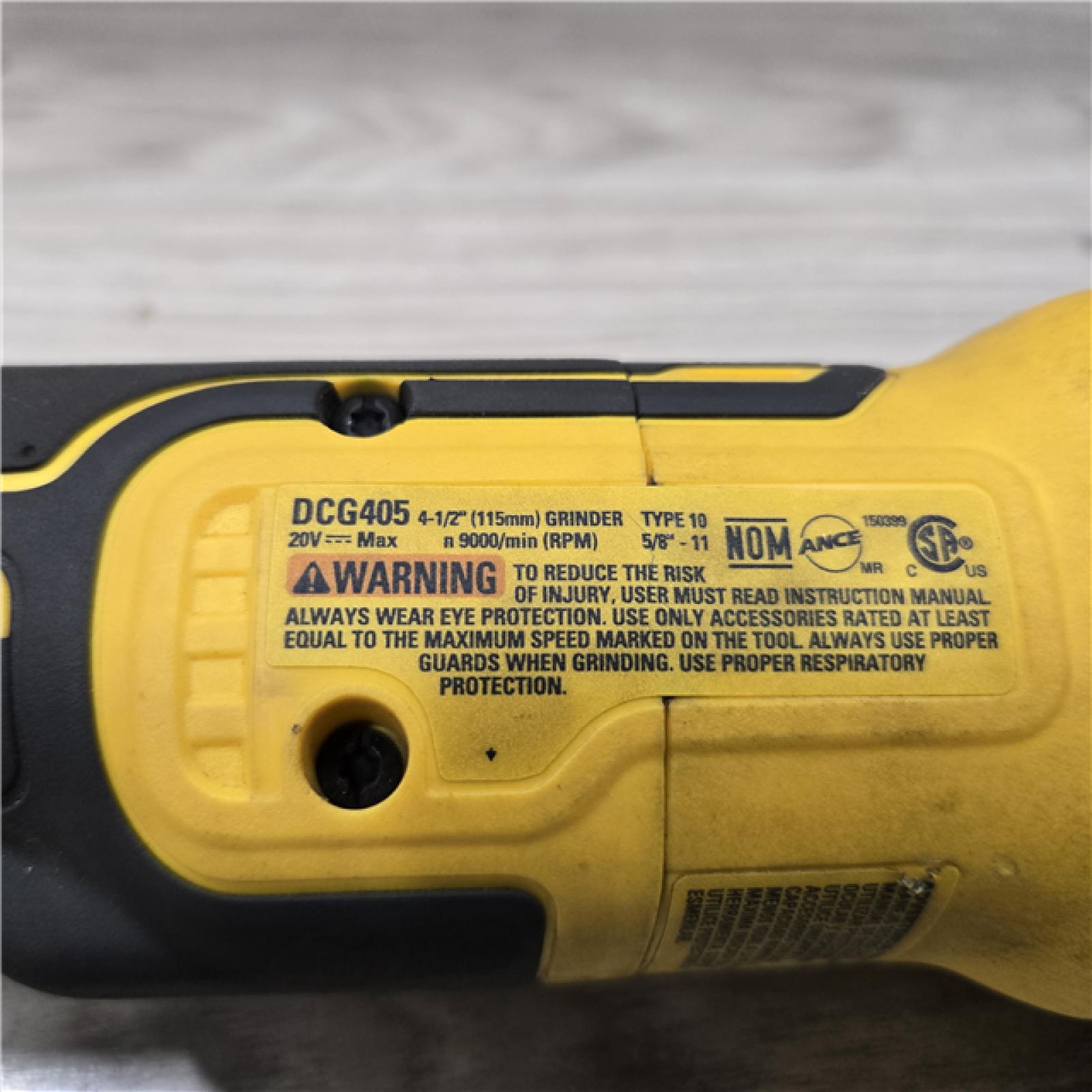 AS-IS DeWalt DCG405B 20V Max XR 4.5-Inch Slide Switch Small Angle Grinder (Tool Only)