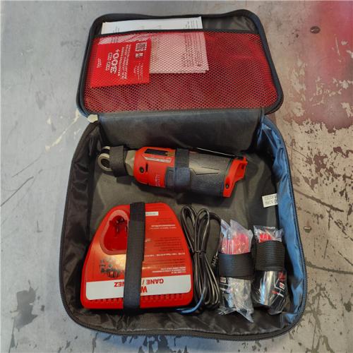 AS-IS- Milwaukee M12 FUEL 12V Lithium-Ion Brushless Cordless High Speed 1/4 in. Ratchet Kit w/(2) Batteries  Charger and Bag