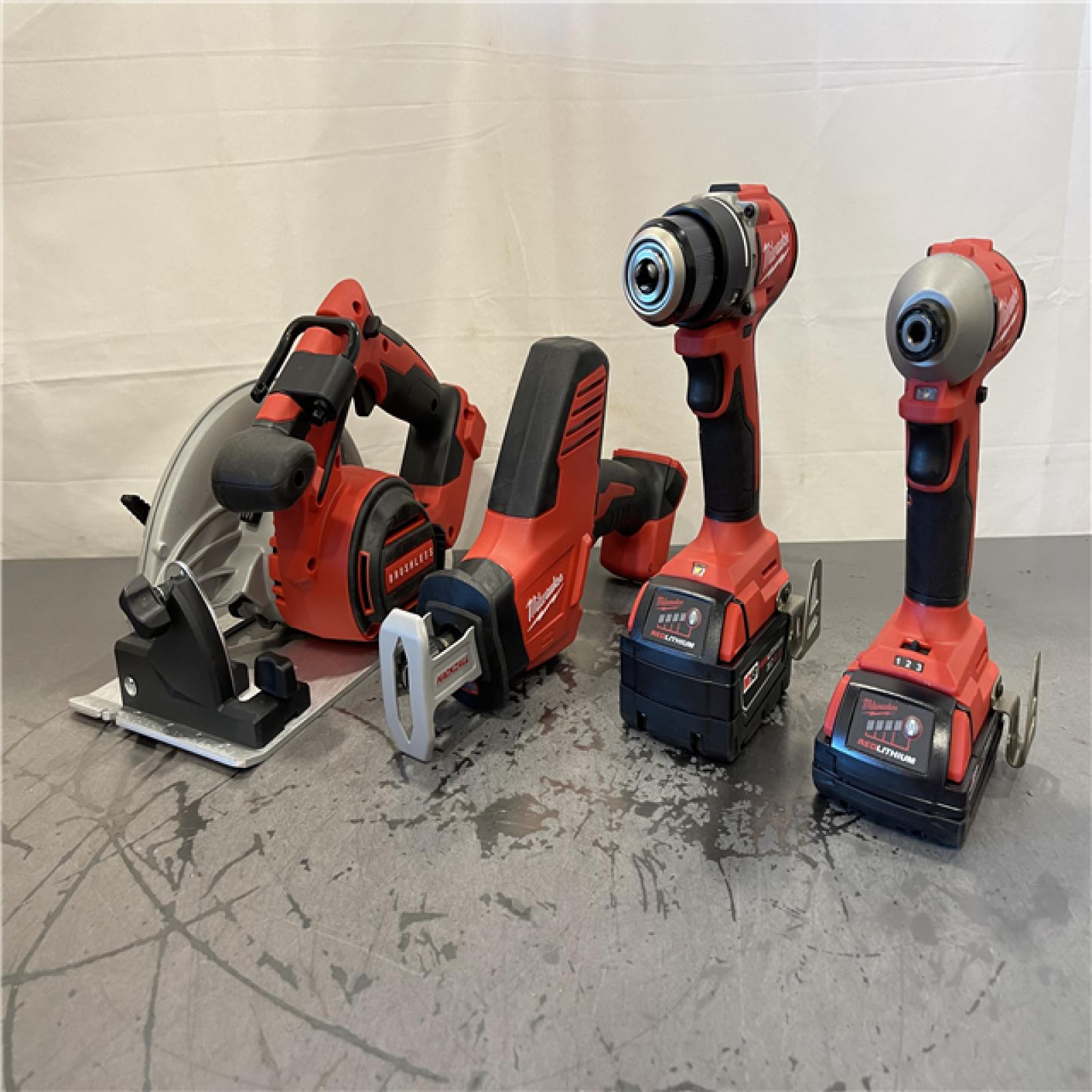 AS-IS - Milwaukee M18 18-Volt Lithium-Ion Brushless Cordless Combo Kit (4-Tool)