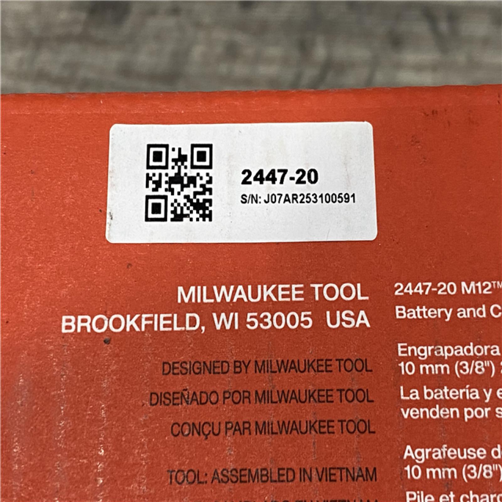 NEW - Milwaukee 12-Volt Lithium-Ion Cordless 3/8 in. Crown Stapler (Tool-Only)