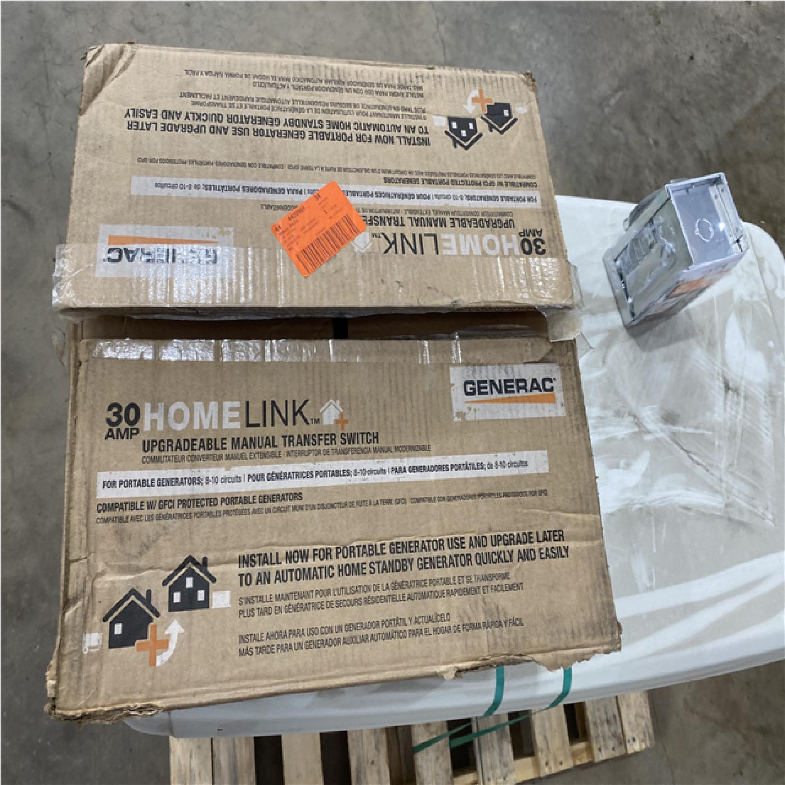 Houston Location - AS-IS Outdoor Power Equipment GENERAC GENERATOR 22 KW W/ 30AMP HOME LINK MANUAL TRANSFER SWITCH