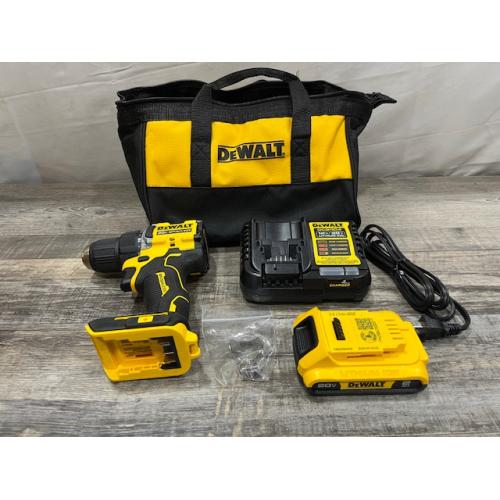 AS-IS DEWALT Atomic 20V Lithium-Ion Cordless Compact 1/2 in. Drill/Driver Kit