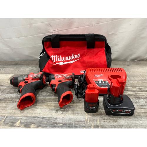 AS-IS Milwaukee FUEL 12-Volt Lithium-Ion Brushless Cordless Hammer Drill and Impact Driver Combo Kit