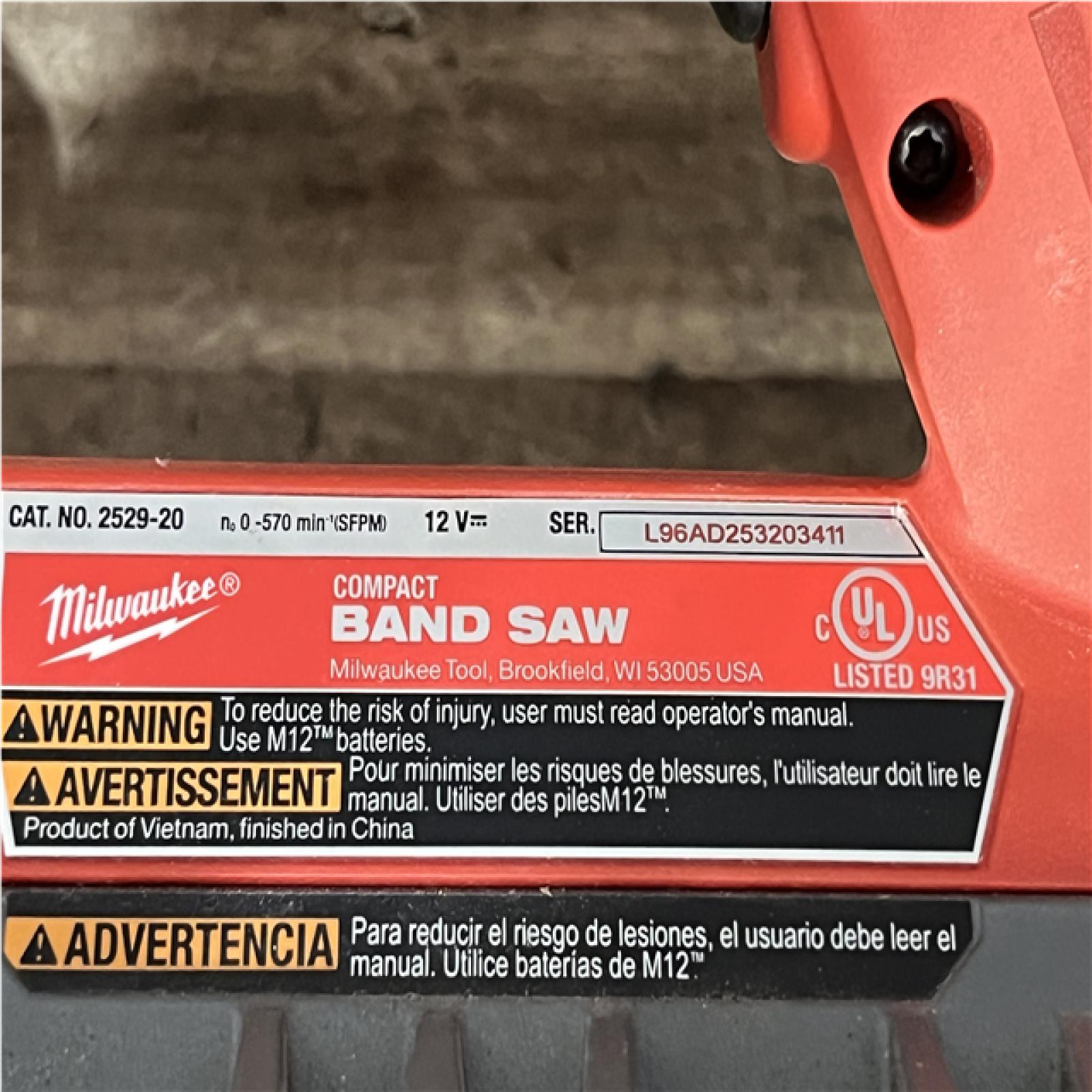 Houston Location AS-IS Milwaukee FUEL 12V Lithium-Ion Cordless Compact Band Saw (Tool-Only)