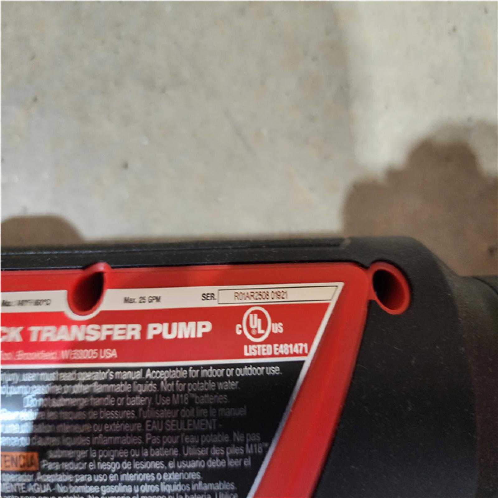 Houston Location AS-IS Milwaukee M18 18-Volt Lithium-Ion Cordless Brushless Stick Transfer Pump