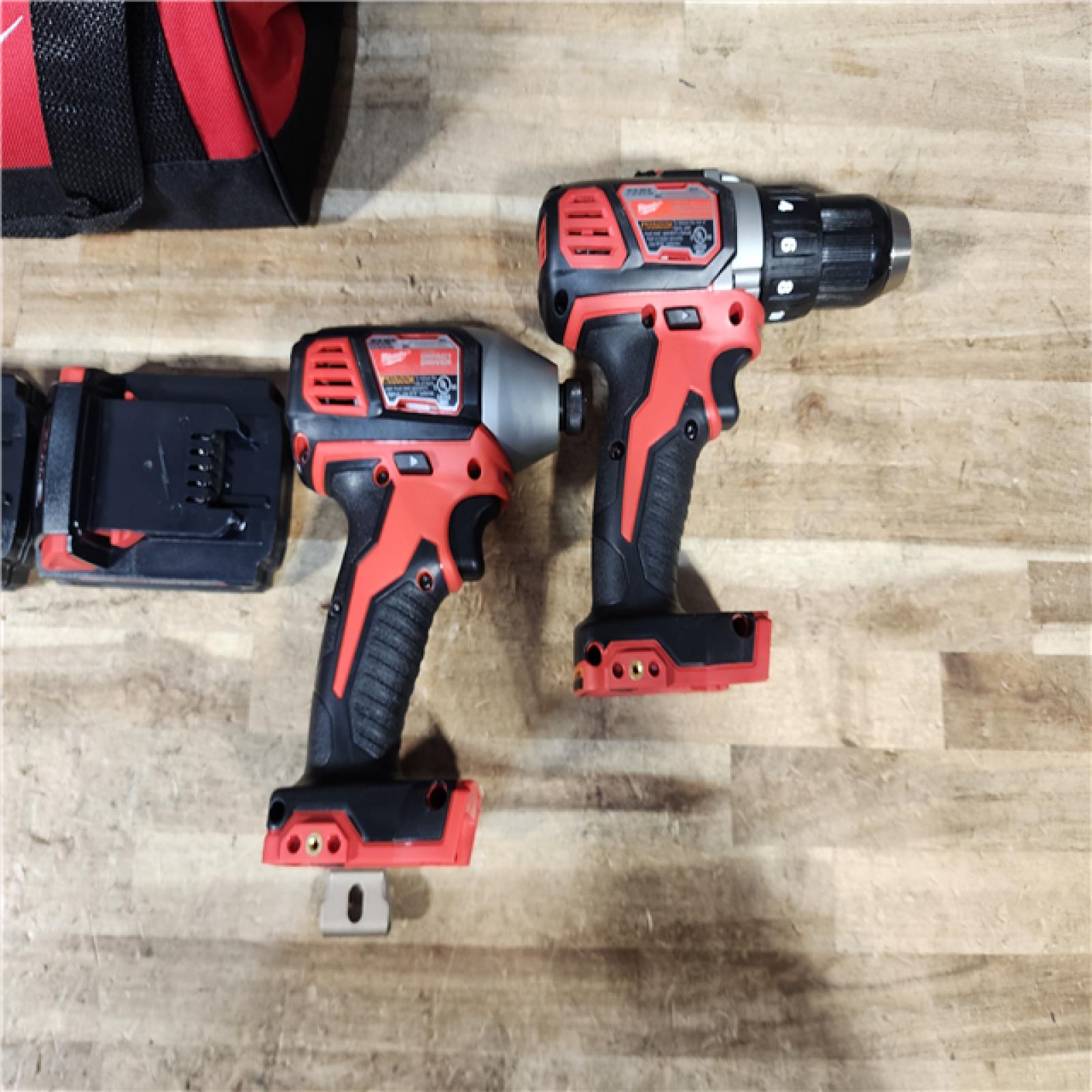 HOUSTON LOCATION - AS - IS Milwaukee 18V Lithium-Ion Cordless Drill Driver/Impact Driver Combo Kit