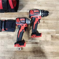 HOUSTON LOCATION - AS - IS Milwaukee 18V Lithium-Ion Cordless Drill Driver/Impact Driver Combo Kit