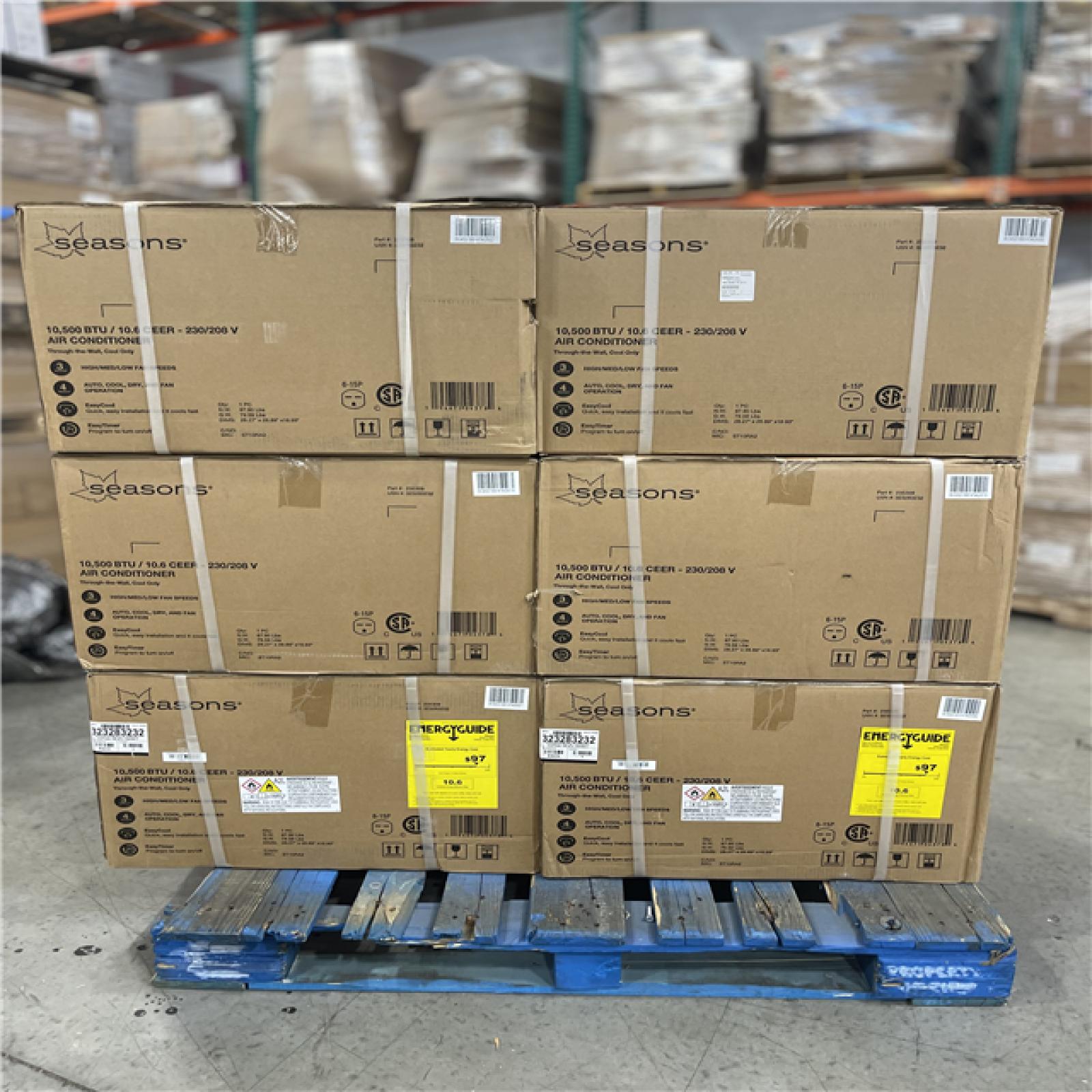DALLAS LOCATION - SEASONS 10 500BTU AIR CONDITIONER PALLET-(6 UNITS)