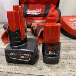 AS-IS Milwaukee FUEL 12-Volt Lithium-Ion Brushless Cordless Hammer Drill and Impact Driver Combo Kit