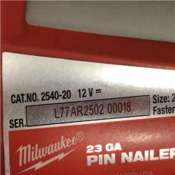 AS-IS Milwaukee 12-Volt 23-Gauge Lithium-Ion Cordless Pin Nailer (Tool-Only)