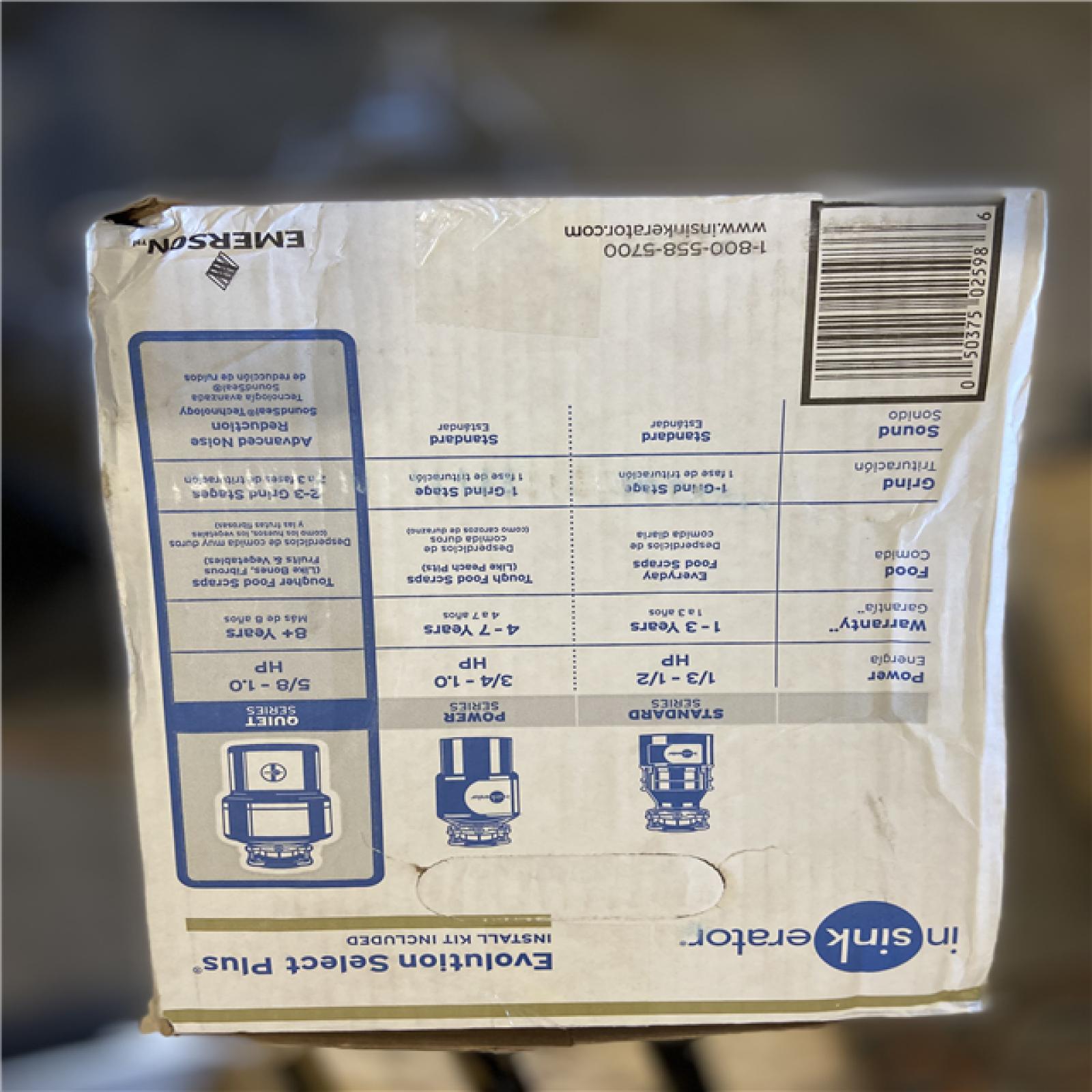 NEW! - InSinkErator Evolution Select Plus Lift and Latch Quiet Series 3/4 HP Continuous Feed Garbage Disposal with Power Cord Kit