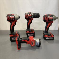 AS-IS - Milwaukee M18 18V Lithium-Ion Cordless Combo Kit (8-Tool) with (3) Batteries, Charger and (2) Tool Bags