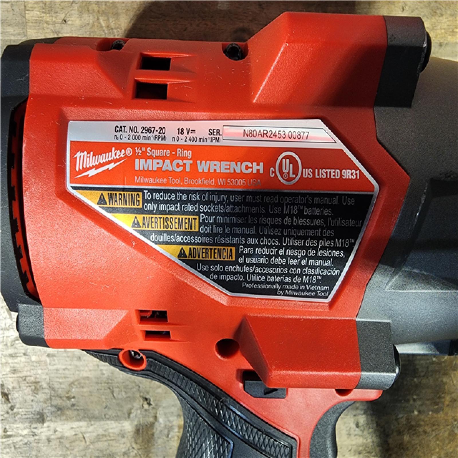 HOUSTON LOCATION - AS-IS Milwaukee M18 FUEL 18V Lithium-Ion Brushless Cordless 1/2 in. Impact Wrench with Friction Ring (Tool-Only)