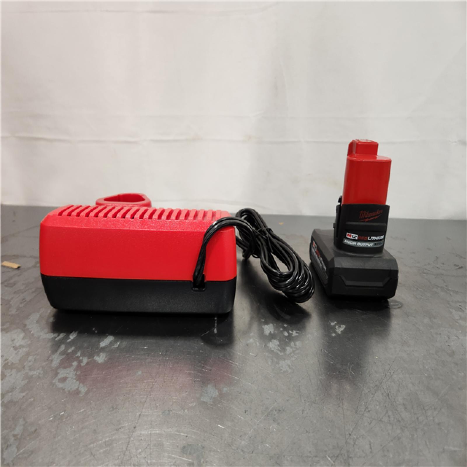 AS-IS- Milwaukee 12-Volt Lithium-Ion XC High Output 5.0 Ah Battery Pack with Charger Starter Kit