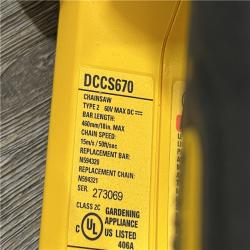 AS-IS DEWALT FLEXVOLT 60V MAX 16in. Brushless Cordless Battery Powered Chainsaw (Tool Only)
