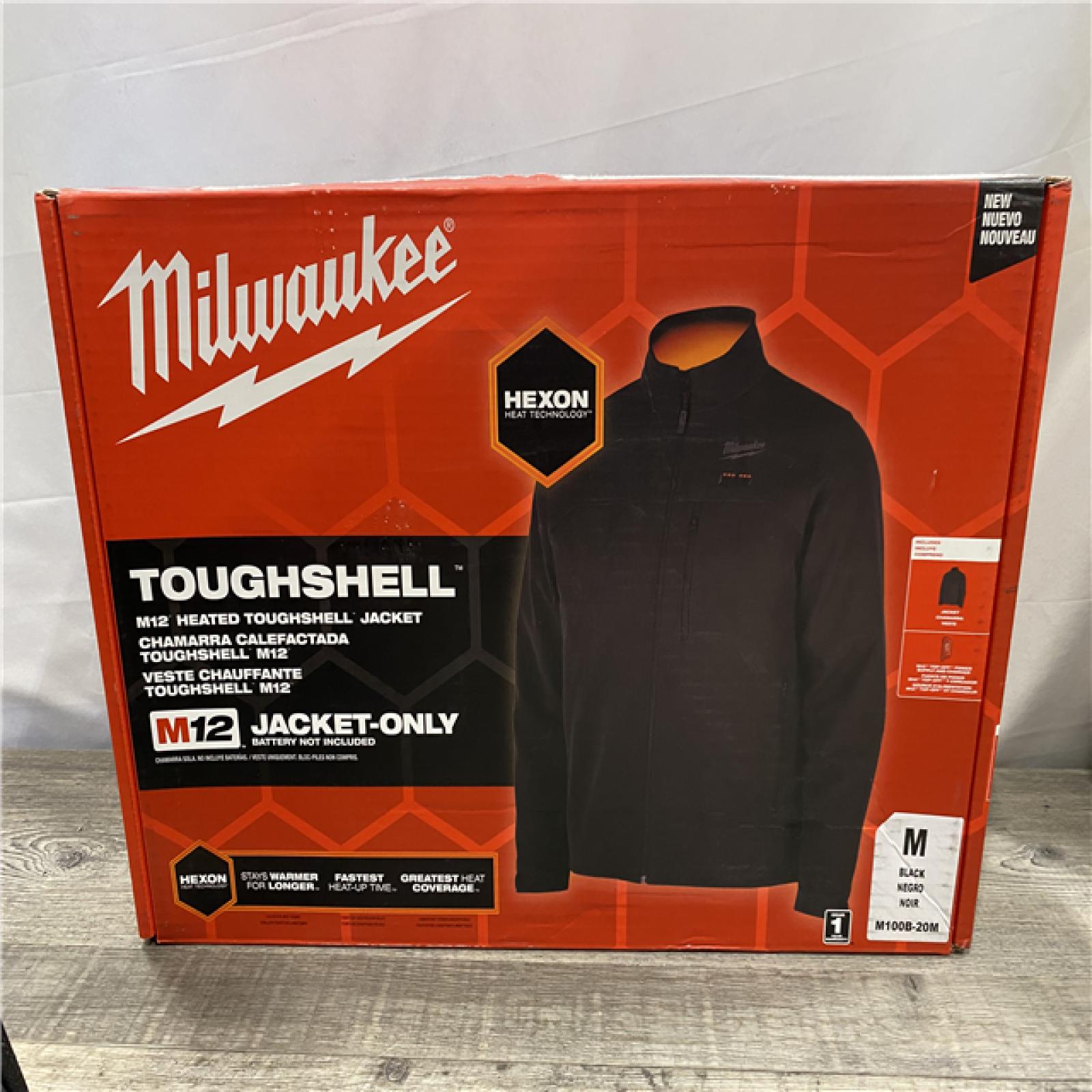 NEW - Milwaukee Men's Medium 12V Lithium-Ion Cordless TOUGHSHELL Black Heated Jacket (Jacket Only)
