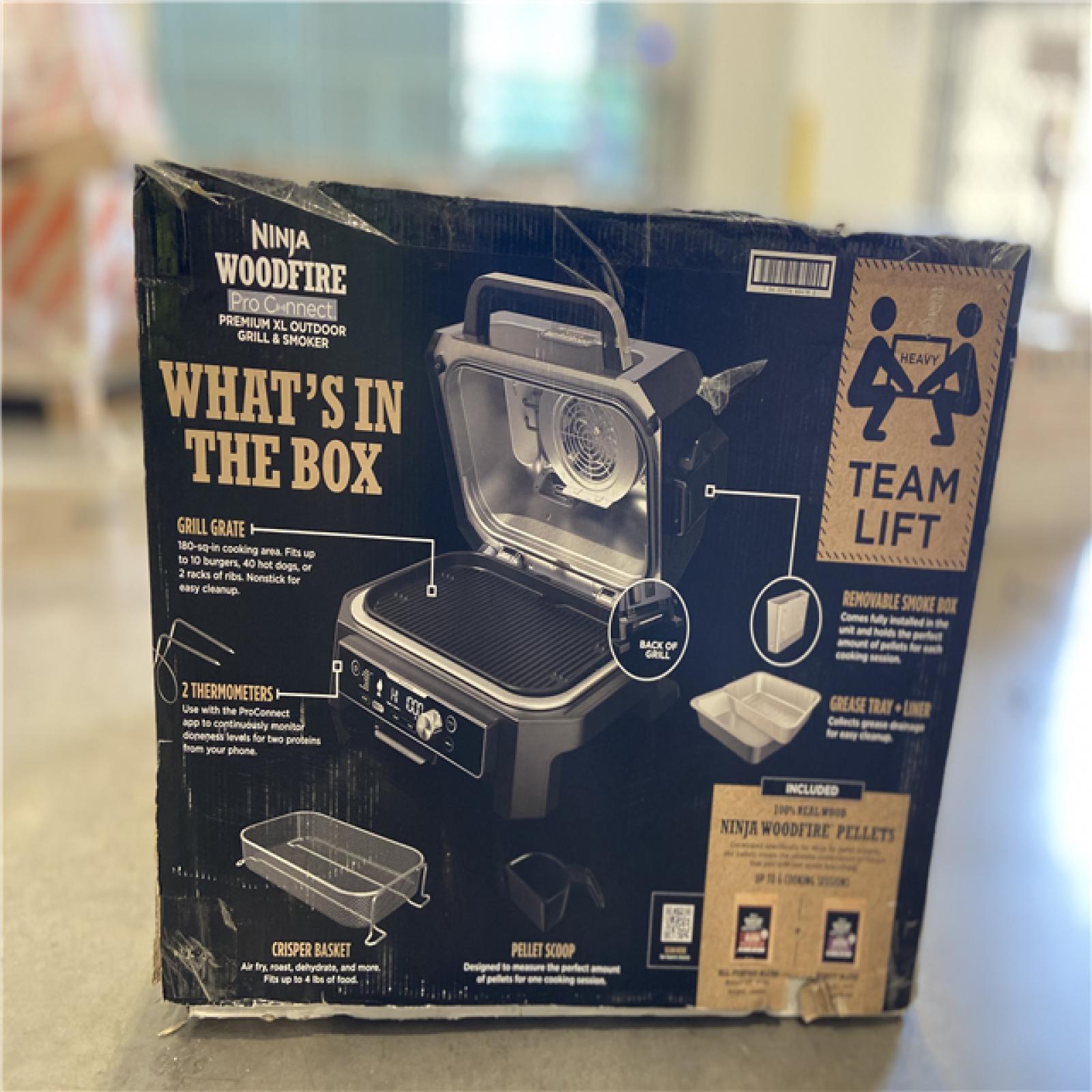DALLAS LOCATION - Ninja OG951 Woodfire Pro Connect Premium XL Outdoor Grill & Smoker