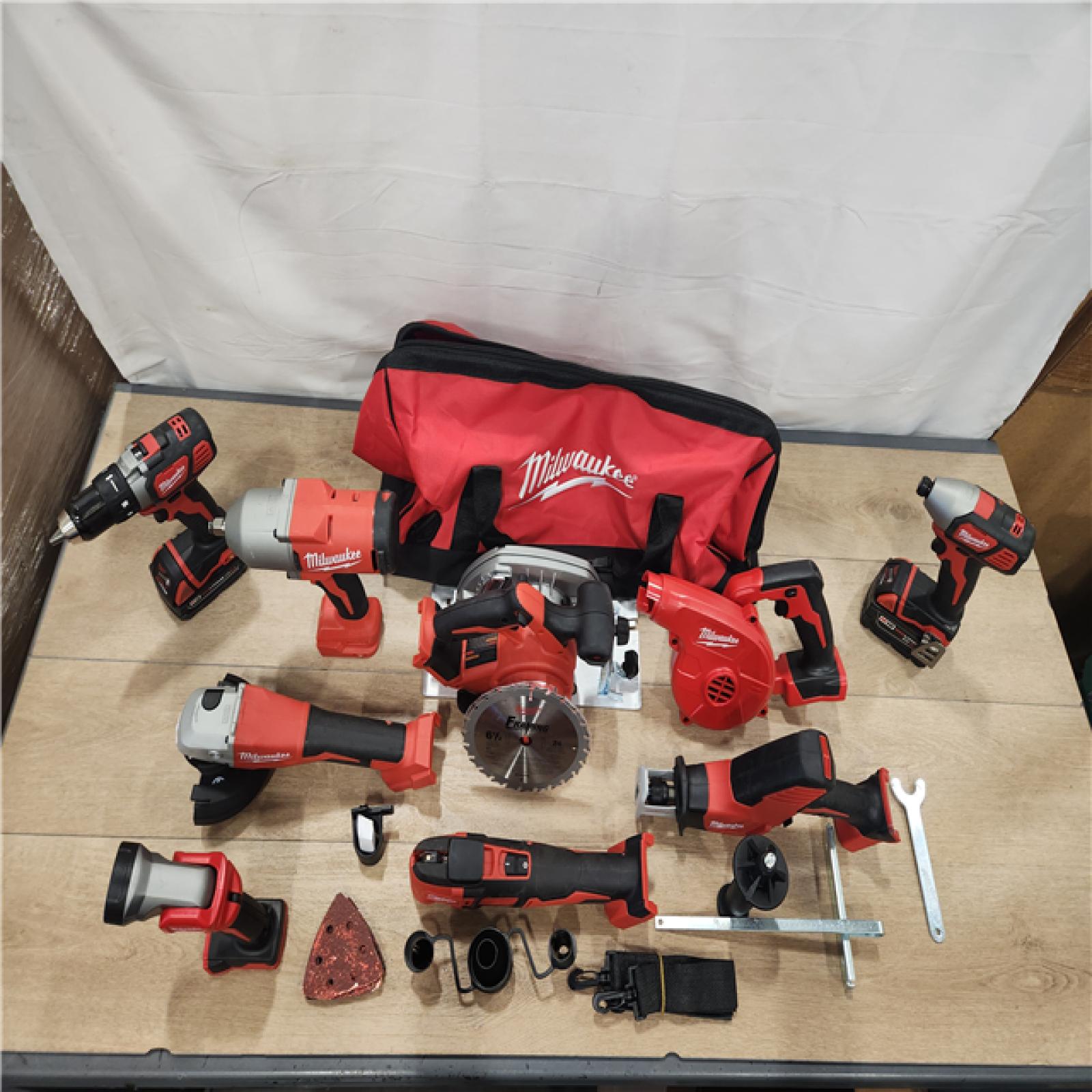 AS-IS- M18 18-Volt Lithium-Ion Cordless Combo Kit 9-Tool with 2-Batteries  Charger and Tool Bag