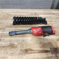 Houston Location AS-IS Milwaukee FUEL 12V Lithium-Ion Brushless Cordless 1/4 in - 3/8 in Extended Ratchet (Tool-Only)