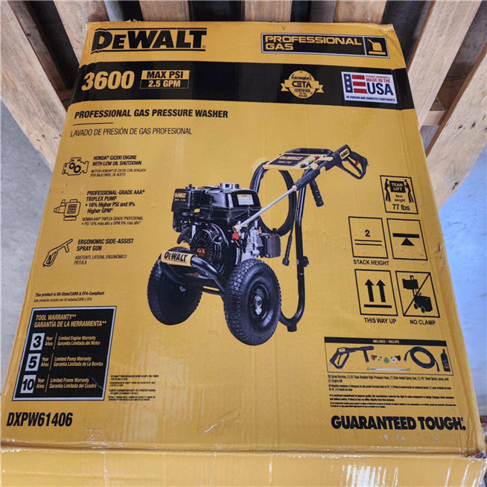 Phoenix DEWALT 3600 PSI 2.5 GPM Gas Pressure Washer with Honda GX200 Engine  Heavy-Duty Commercial Cold Water Power Cleaner (NO Hose)