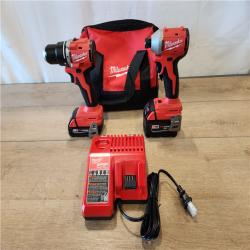 AS-IS- Milwaukee  18-Volt Lithium-Ion Brushless Cordless Compact Hammer Drill/Impact Combo Kit