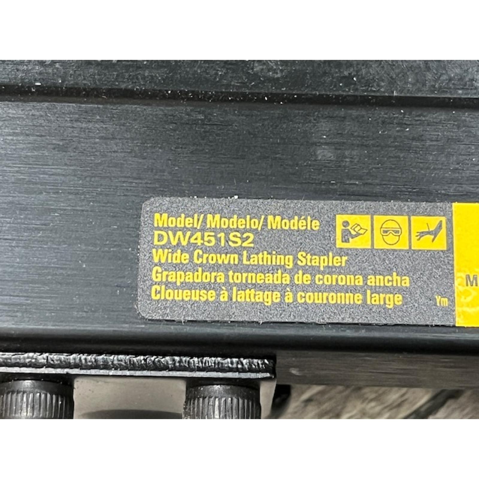 AS-IS DEWALT Corded Pneumatic 16-Gauge 1 in. Crown Lathing Stapler