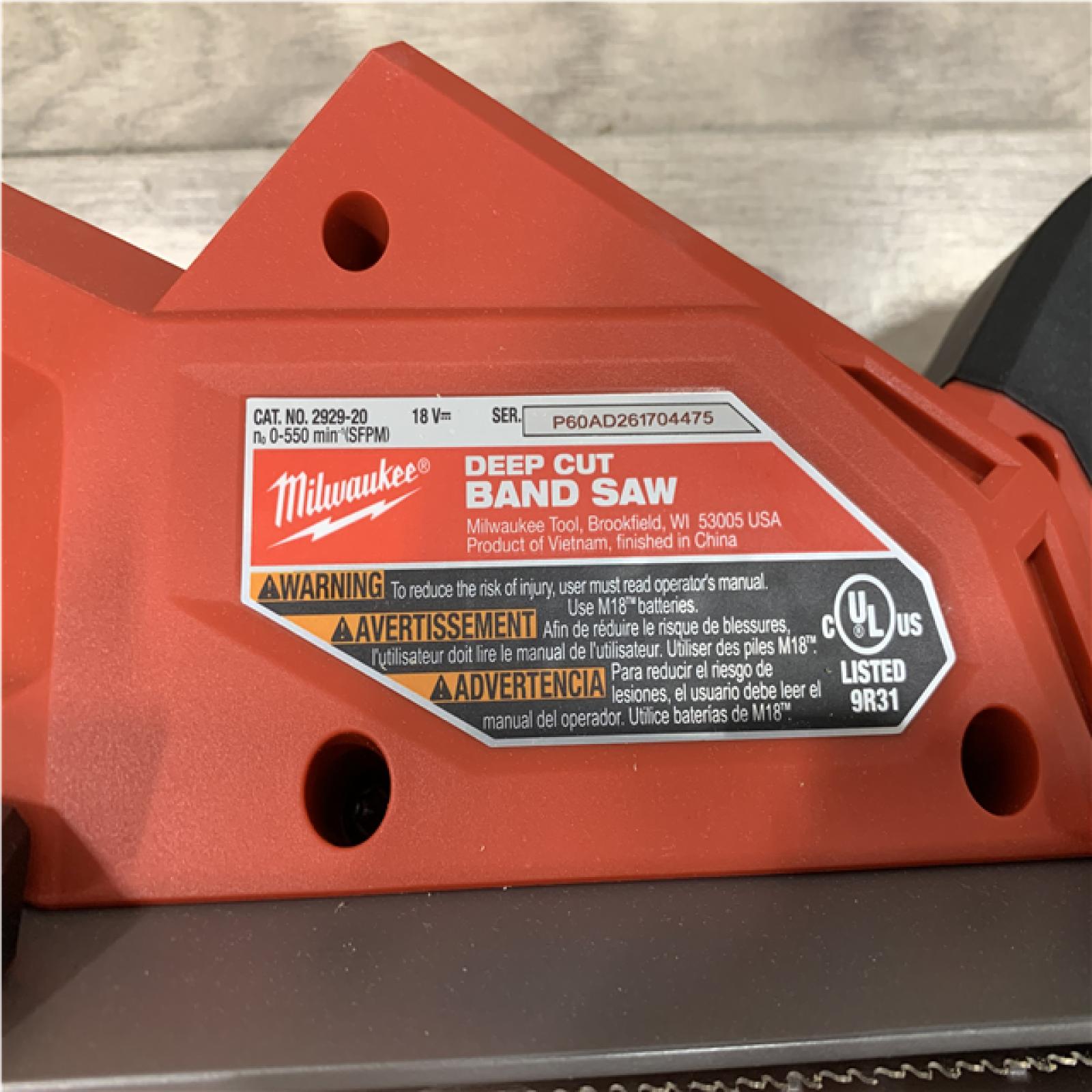 AS-IS Milwaukee FUEL 18V Lithium-Ion Brushless Cordless Deep Cut Band Saw (Tool-Only)