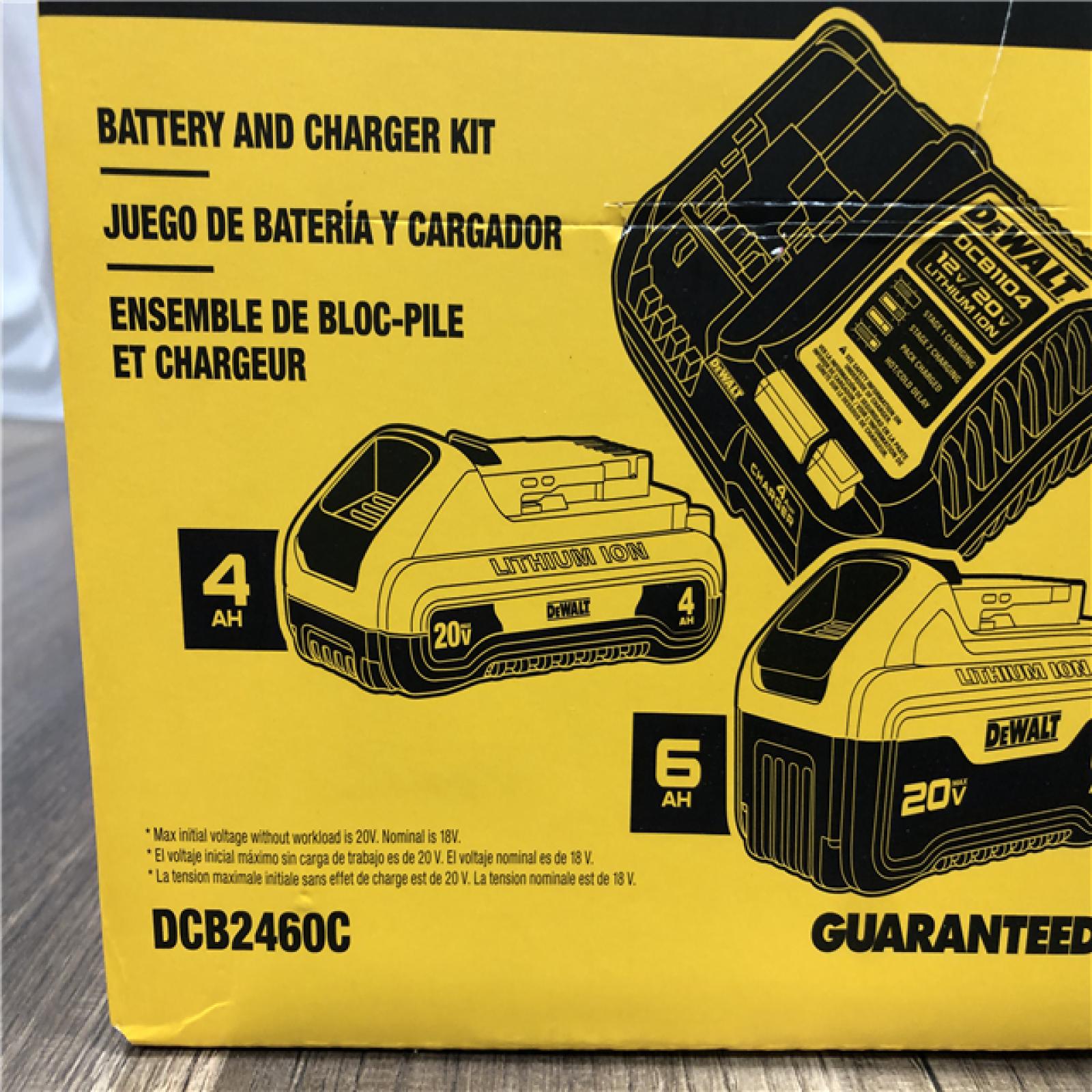 NEW- DEWALT 20V MAX Lithium-Ion 6.0Ah and 4.0Ah Battery and Charger Starter Kit