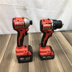 AS-IS Milwaukee 18-Volt Lithium-Ion Brushless Cordless Compact Hammer Drill/Impact Combo Kit