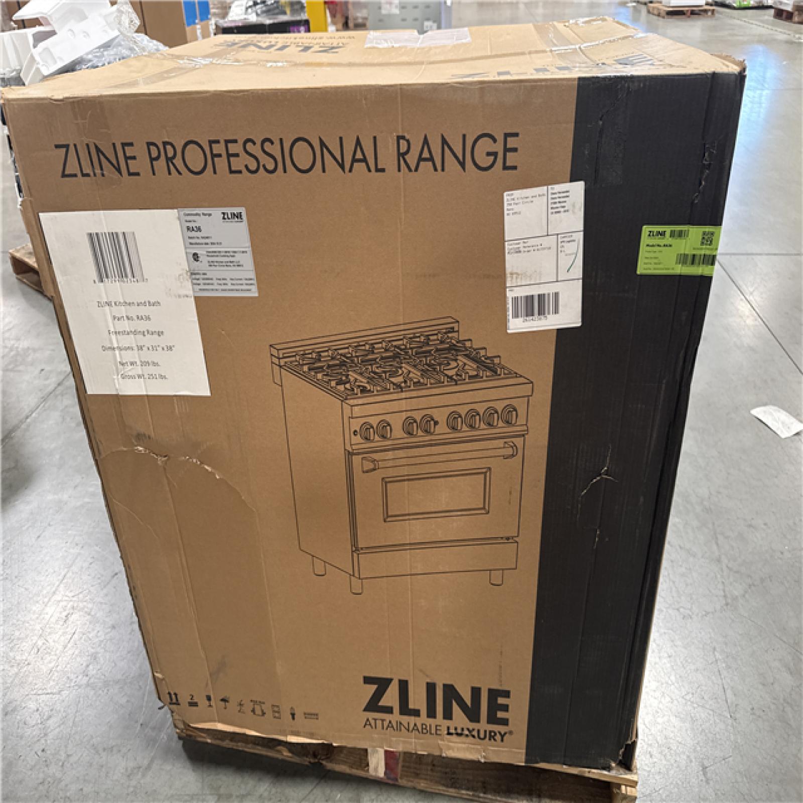 CALIFORNIA AS-IS ZLINE PROFFESIONAL RANGE RA36