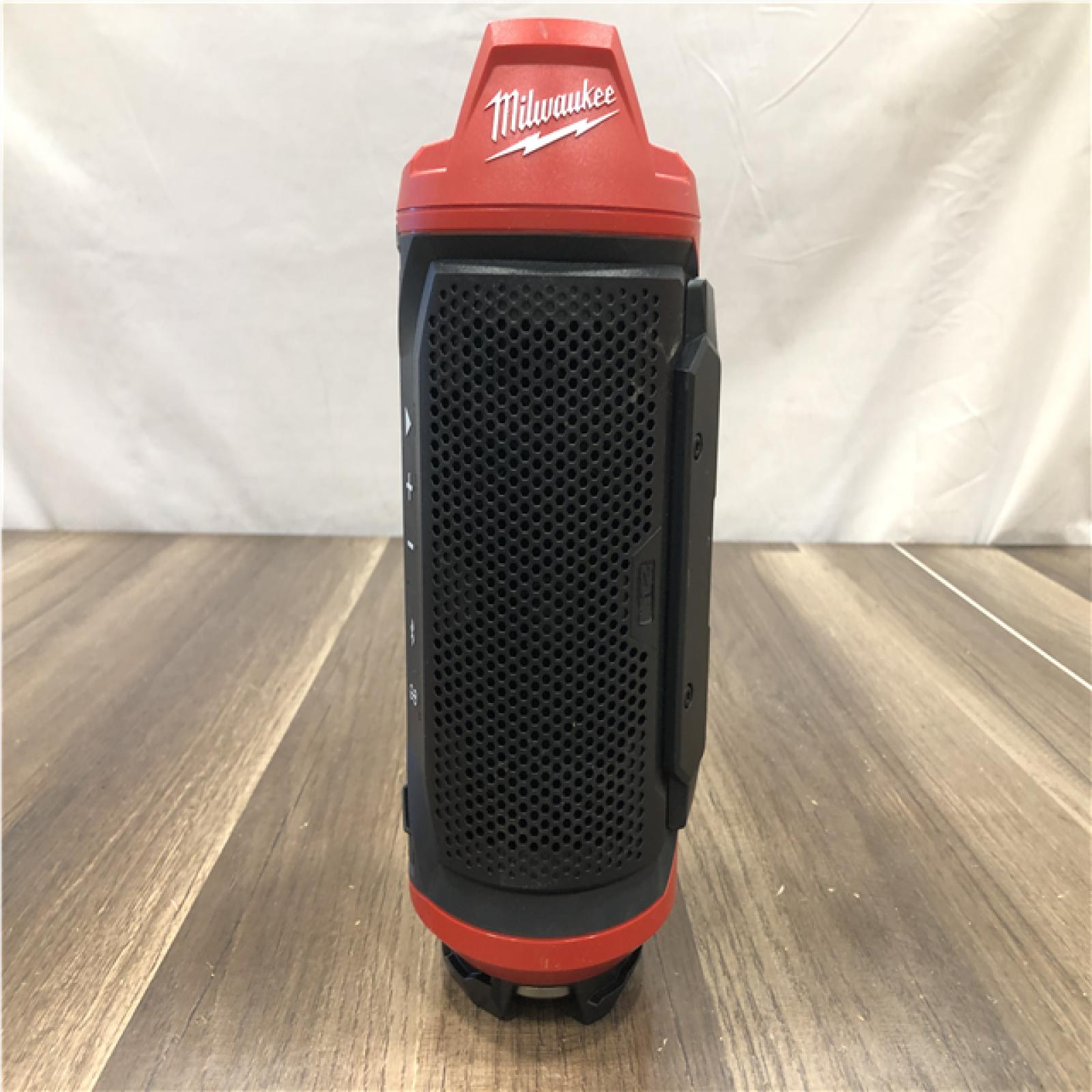 AS-IS - Milwaukee 12-Volt Lithium-Ion Cordless Bluetooth Jobsite Speaker with PACKOUT Compatibility