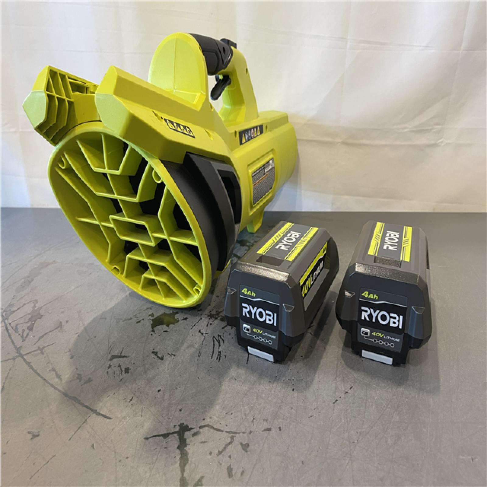 AS-IS - Ryobi 40V HP Brushless Whisper Series 190 MPH 730 CFM Cordless Battery Jet Fan Leaf Blower Kit