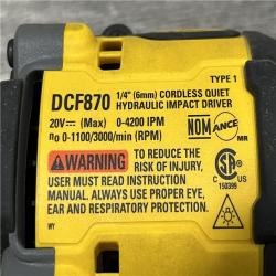 AS-IS DEWALT 20V XR Brushless Cordless 1/4 in. Quiet Hydraulic Impact Driver (Tool-Only)