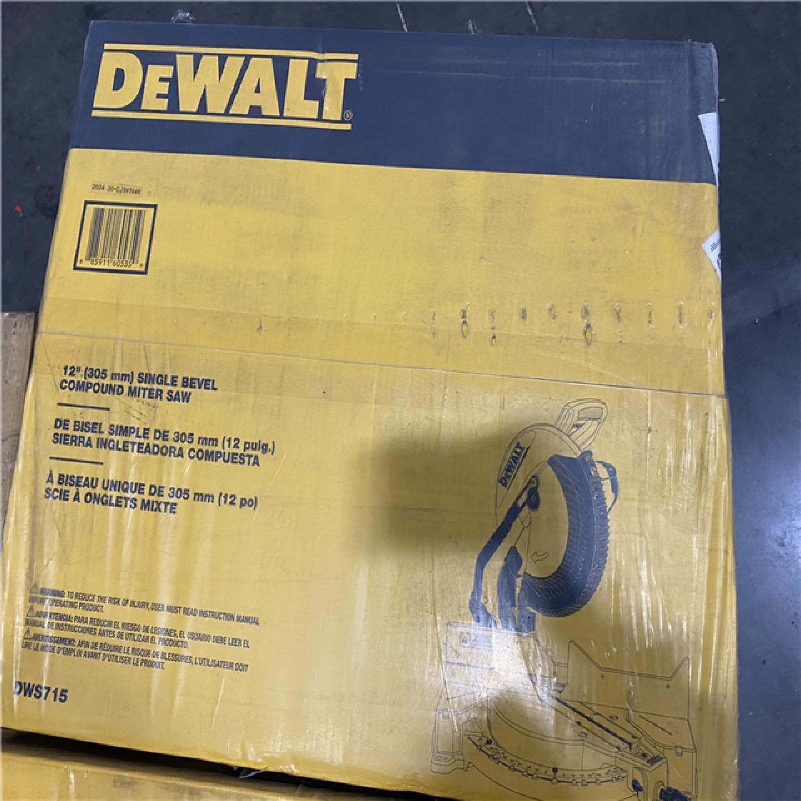 NEW- DeWalt 15 Amp Corded 12 in. Single Bevel Compound Miter Saw