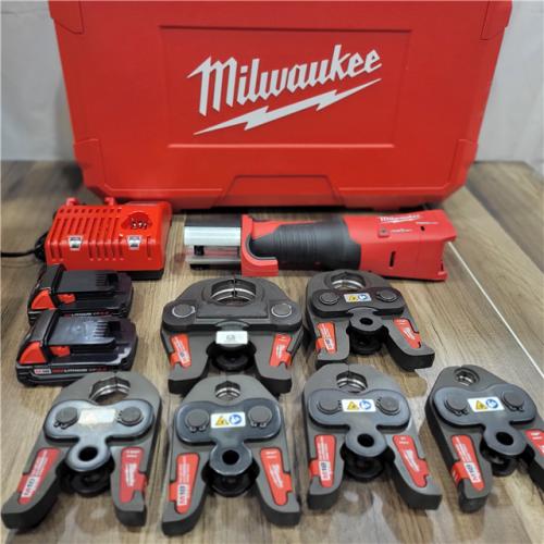 AS-IS Milwaukee M18 18-Volt Lithium-Ion Brushless Cordless FORCE LOGIC Press Tool Kit with 1/2 in. - 2 in. Jaws Kit (6-Jaws Included)