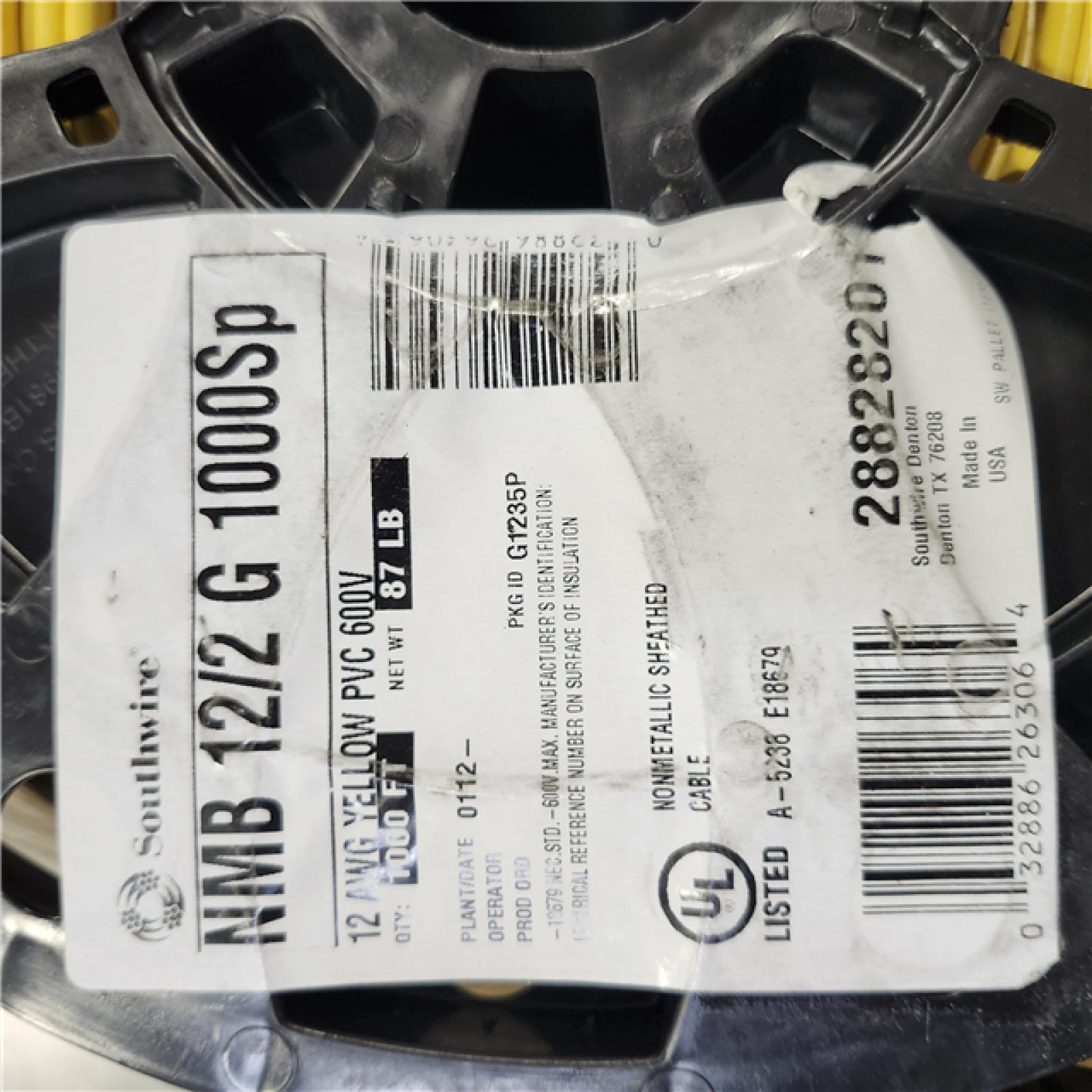 DALLAS LOCATION - Southwire 1000 ft. 12/2 Solid Romex SIMpull CU NM-B W/G Wire PALLET-(8 UNITS)